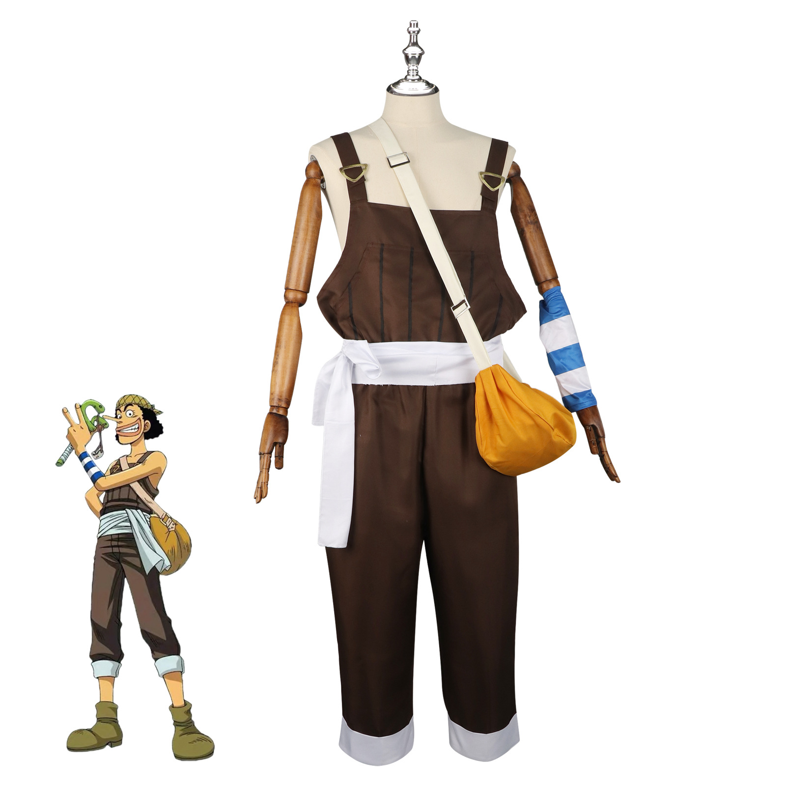 Men'S Accessories Japan - Costume Cosplay Anime UUsopp, Tuta Marrone,