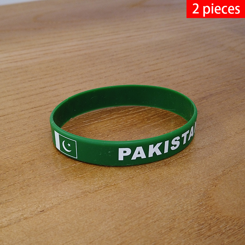 Men Accessories In Pakistan - 2pcs Pakistan braccialetti con bandiera nazionale