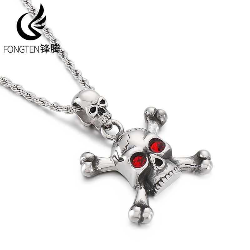 Men Accessories Singapore - Fongten Collana con teschio dagli occhi