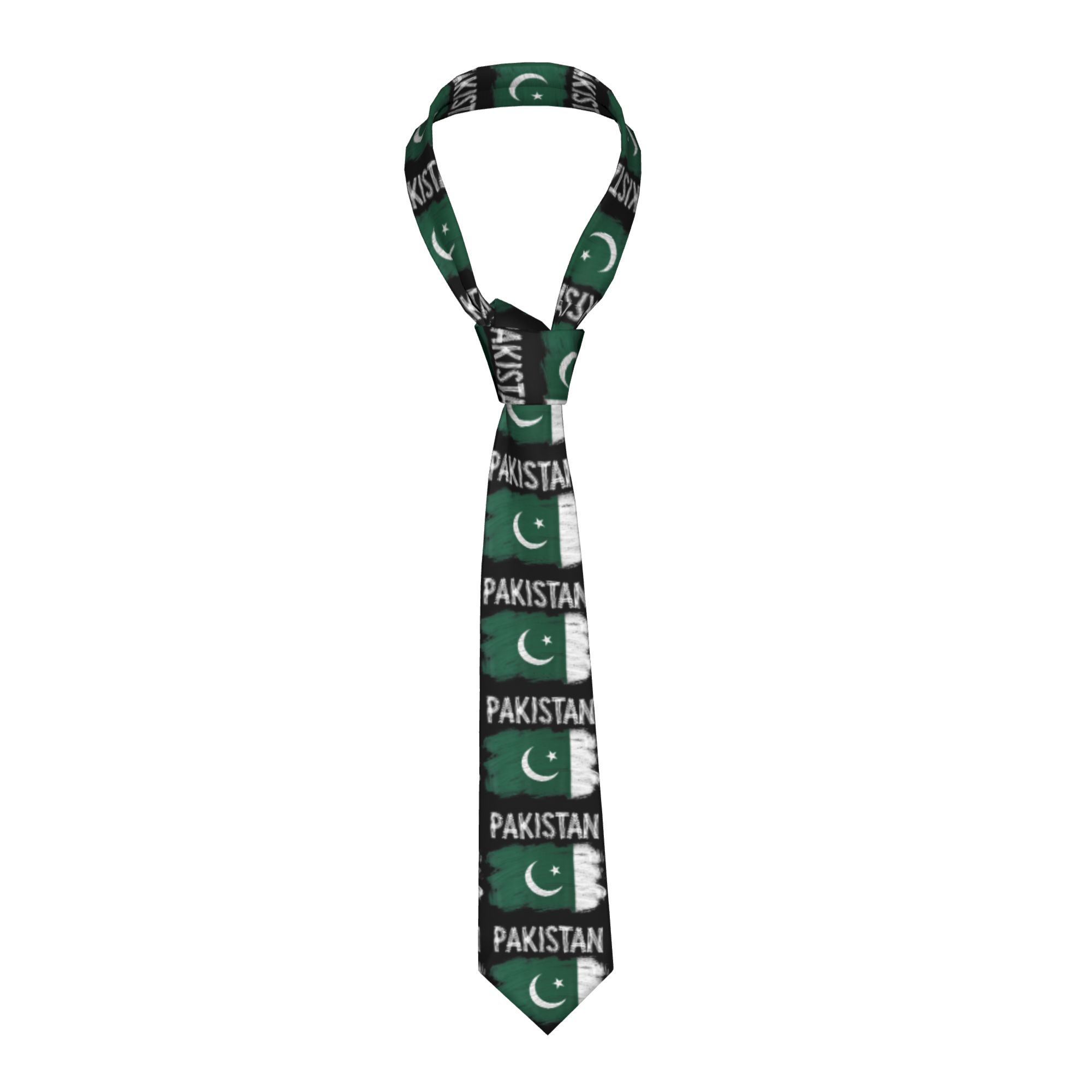 Men Accessories In Pakistan - Cravatta con bandiera pakistana, cravatta classica