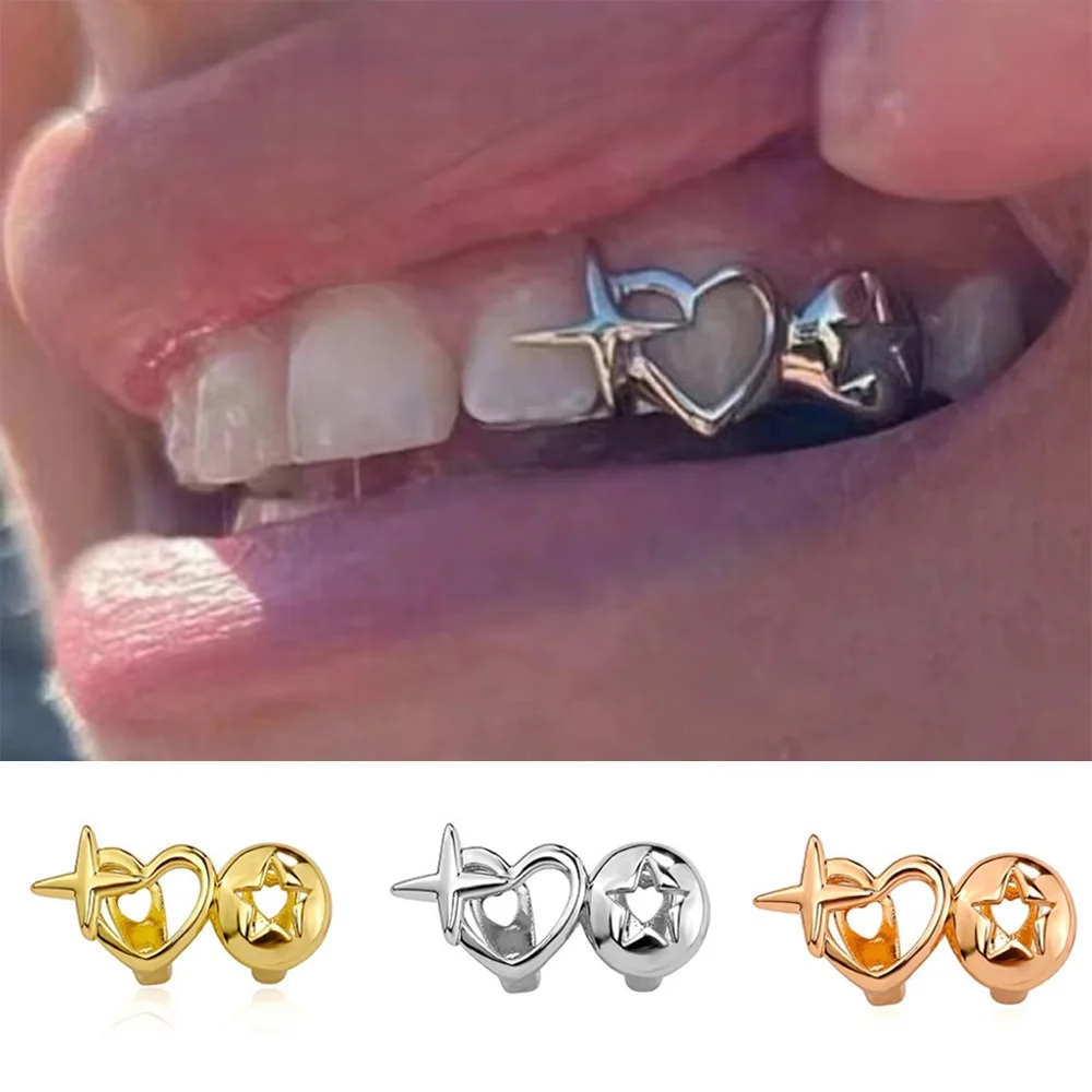 Men'S Accessories Designer - Punk Hip Hop Hollow Heart Denti