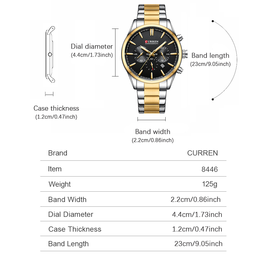 CURREN Casual Quarzo Crono Oro - Men'S Accessories And Jewelry recensione e prezzo
